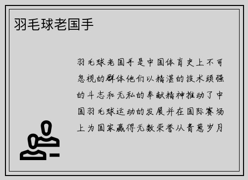 羽毛球老国手